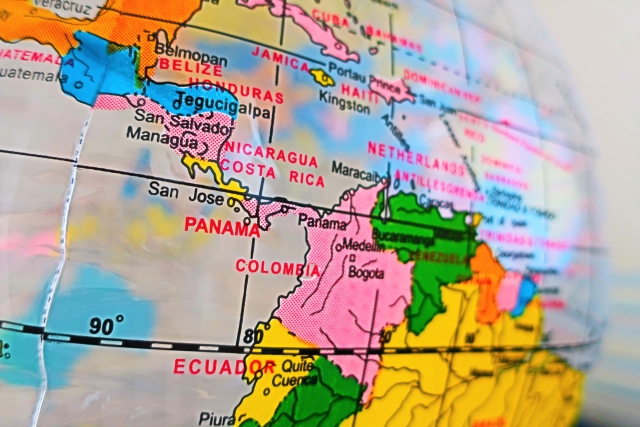 ニカラグア共和国が映っている地図の写真